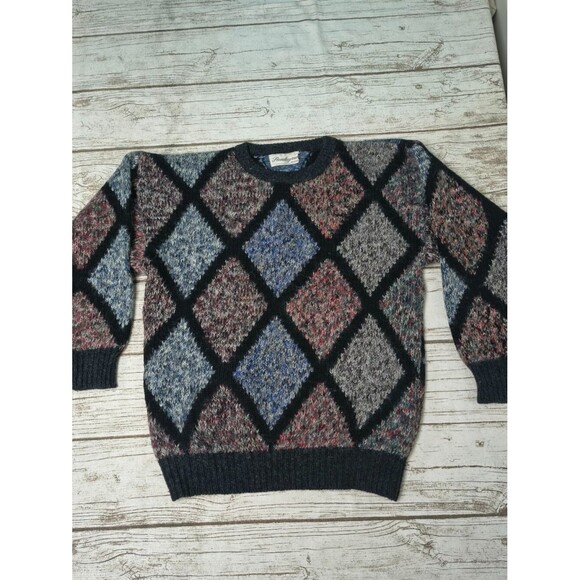 Rendezvous Sweaters - Vintage Rendezvous Multi Color Argyle Pattern Sweater Size 54 (Runs Small)